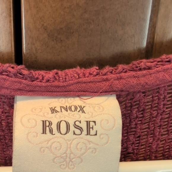 Knox Rose Women's Mauve Lace Accent Blouse - Picture 2 of 4